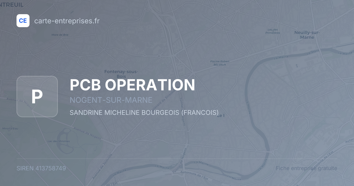 PCB OPERATION — 413758749 — fiche entreprise