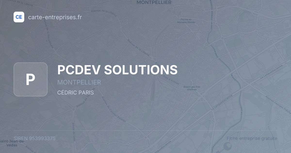PCDEV SOLUTIONS — 953993375 — fiche entreprise