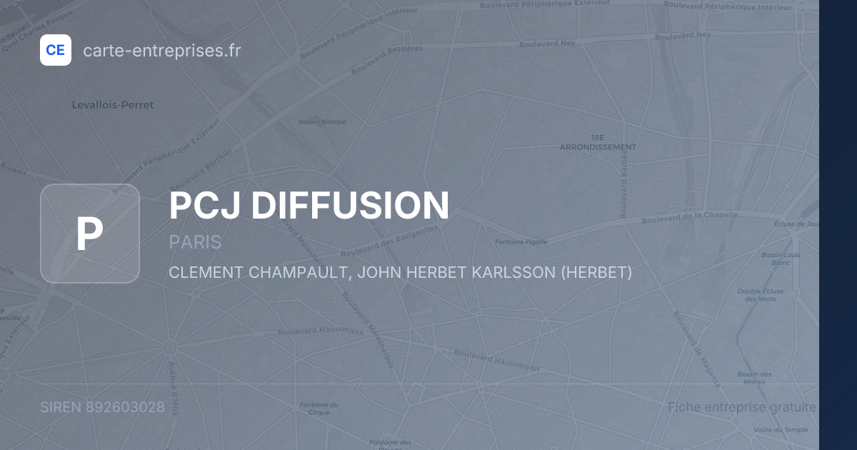 PCJ DIFFUSION — 892603028 — fiche entreprise