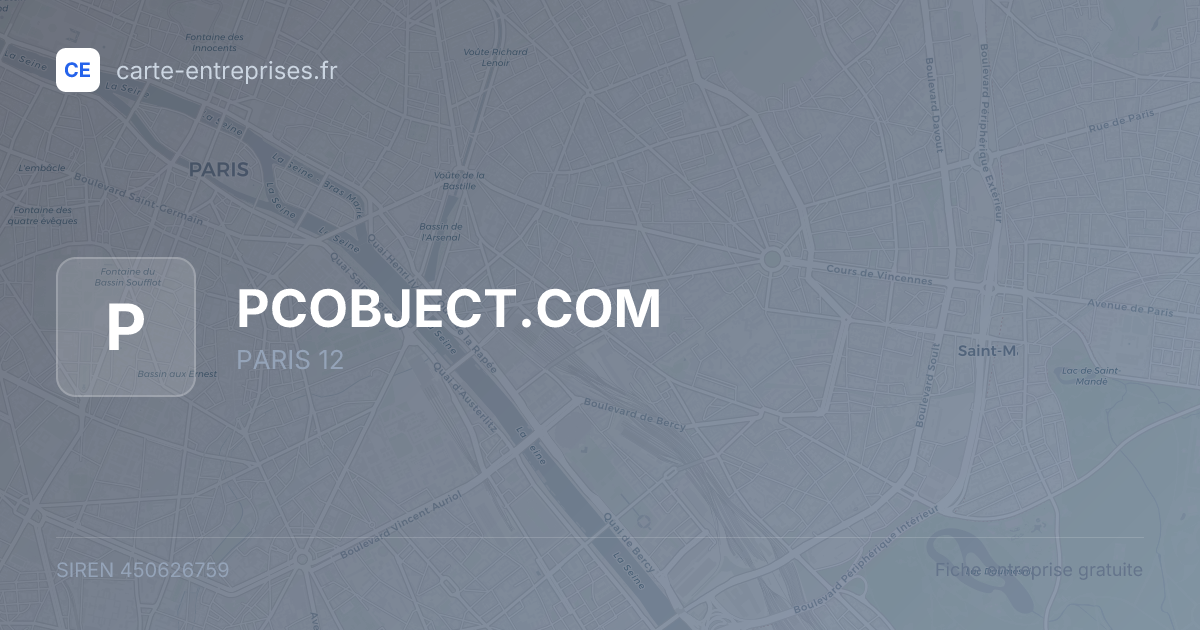 PCOBJECT.COM — 450626759 — fiche entreprise