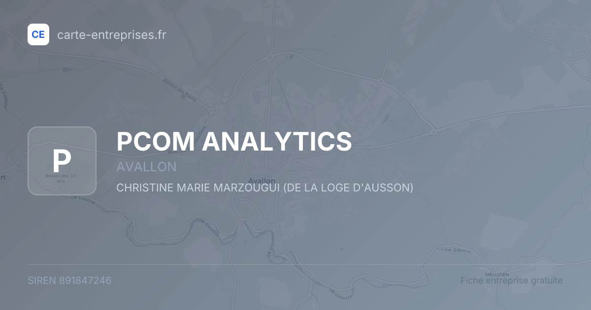 PCOM ANALYTICS — 891847246 — fiche entreprise