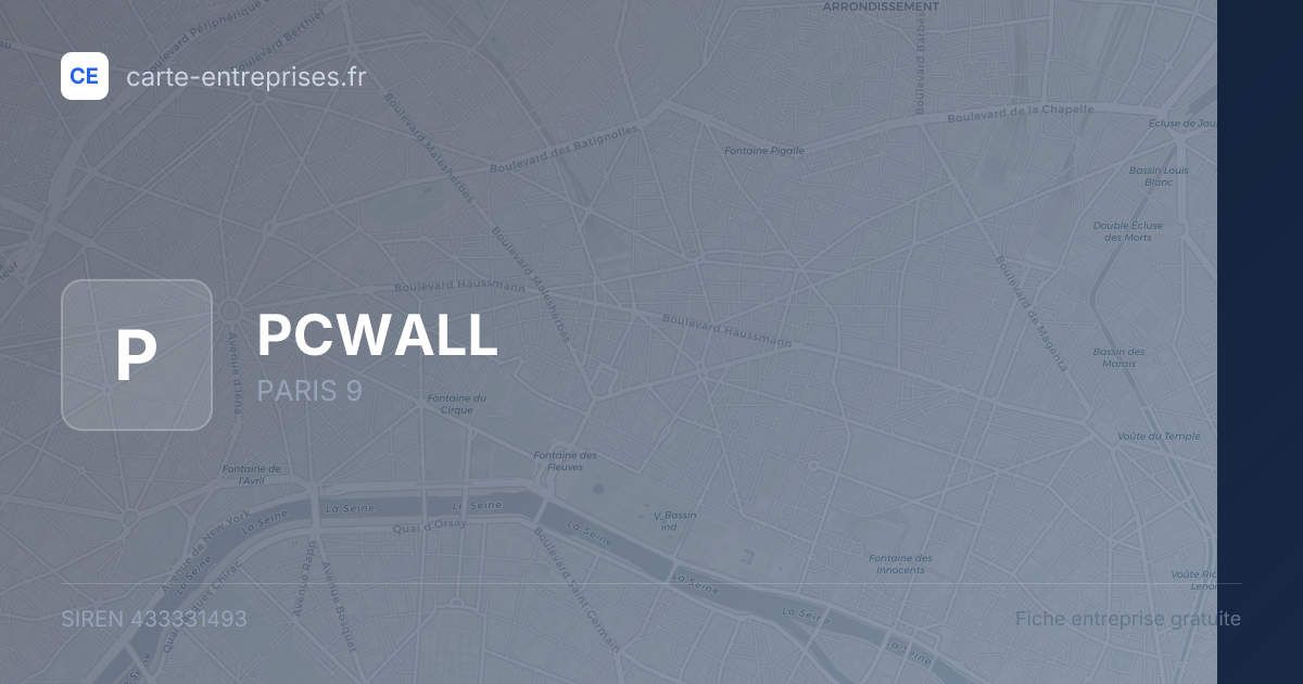 PCWALL — 433331493 — fiche entreprise