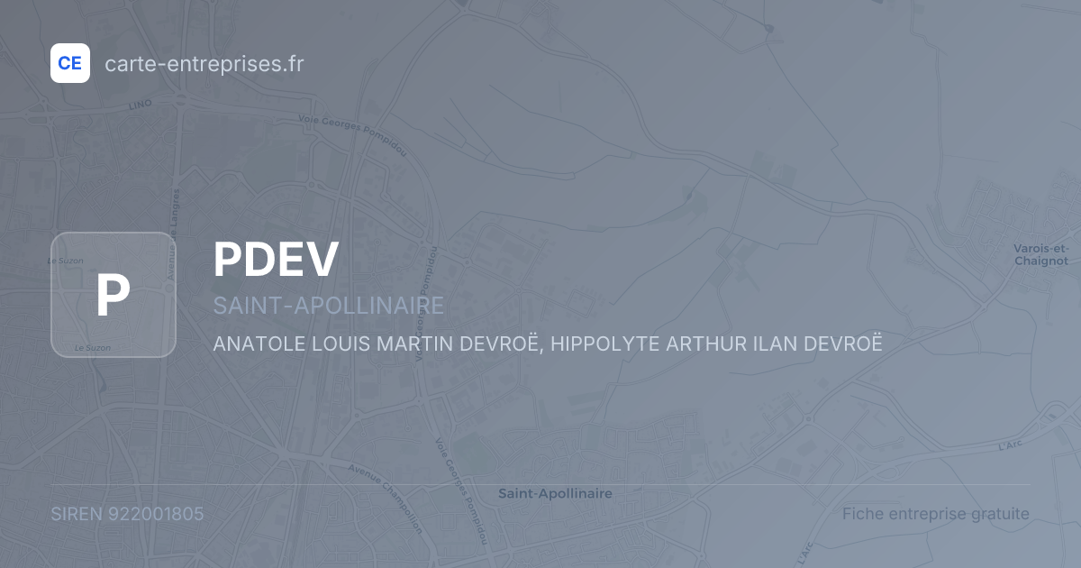 PDEV — 922001805 — fiche entreprise