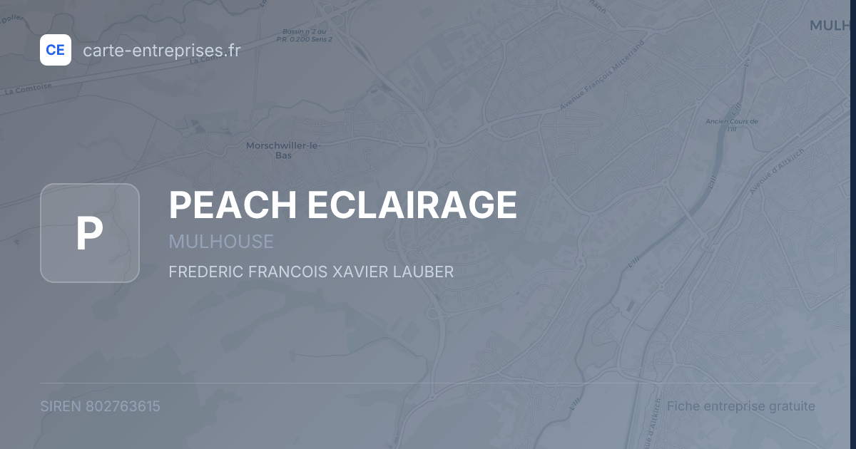 PEACH ECLAIRAGE — 802763615 — fiche entreprise