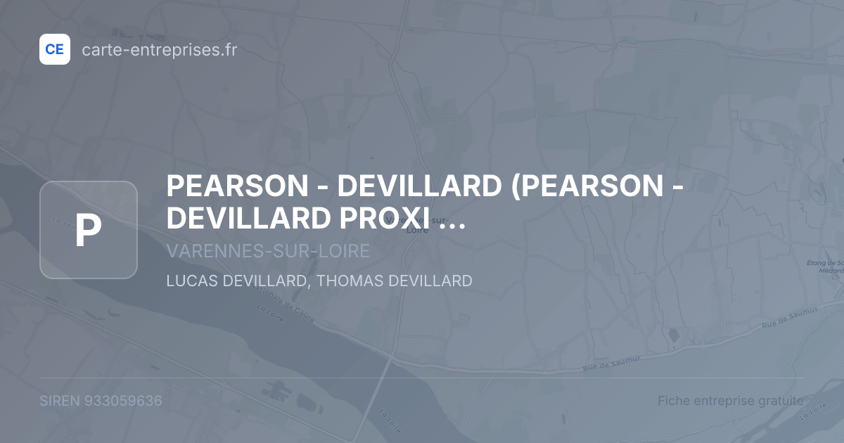 PEARSON - DEVILLARD (PEARSON - DEVILLARD PROXI CONFORT) — 933059636 — fiche entreprise