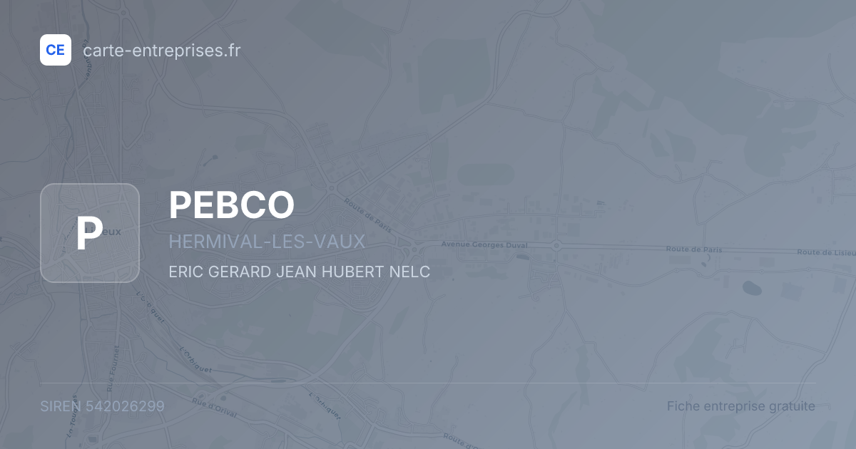 PEBCO — 542026299 — fiche entreprise
