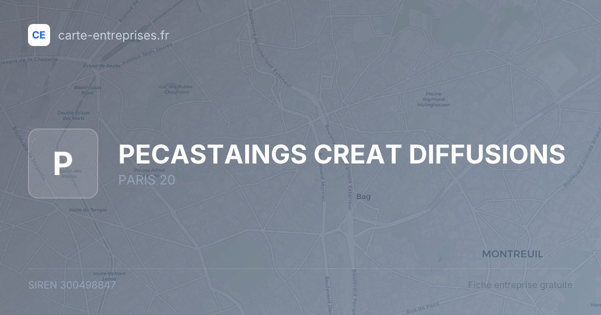 PECASTAINGS CREAT DIFFUSIONS — 300498847 — fiche entreprise