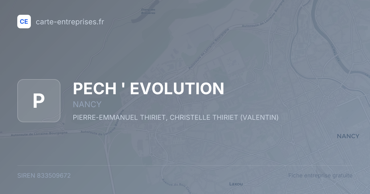 PECH ' EVOLUTION — 833509672 — fiche entreprise