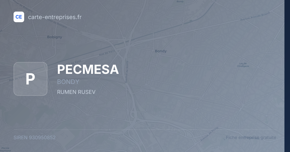 PECMESA — 930950852 — fiche entreprise