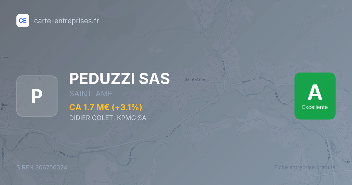 PEDUZZI SAS — 306750324 — fiche entreprise