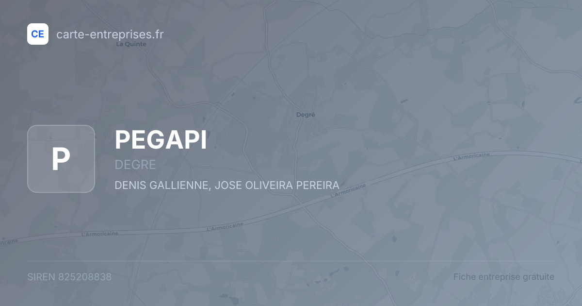 PEGAPI — 825208838 — fiche entreprise