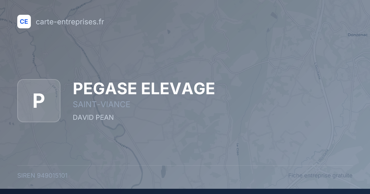PEGASE ELEVAGE — 949015101 — fiche entreprise