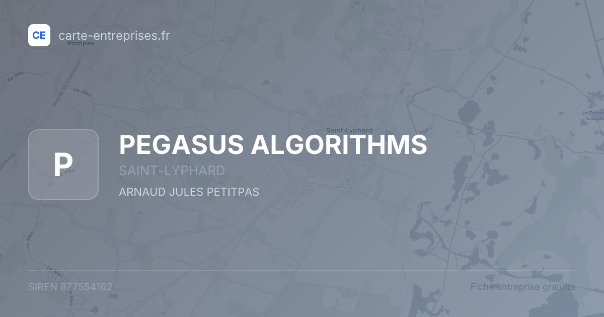 PEGASUS ALGORITHMS — 877554162 — fiche entreprise
