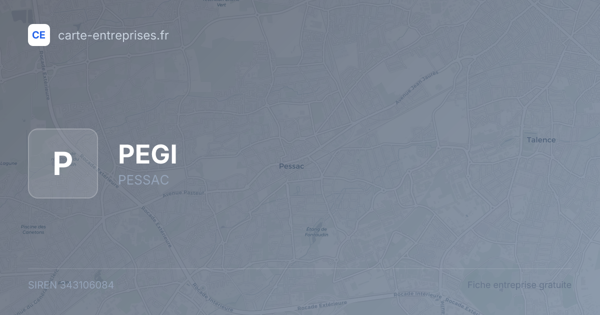 PEGI — 343106084 — fiche entreprise