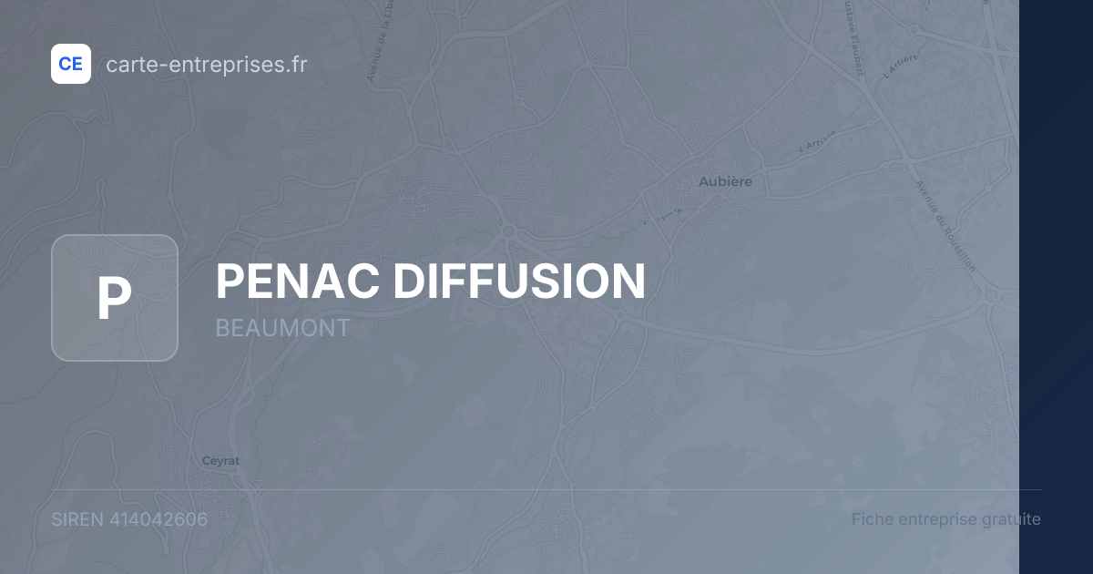 PENAC DIFFUSION — 414042606 — fiche entreprise
