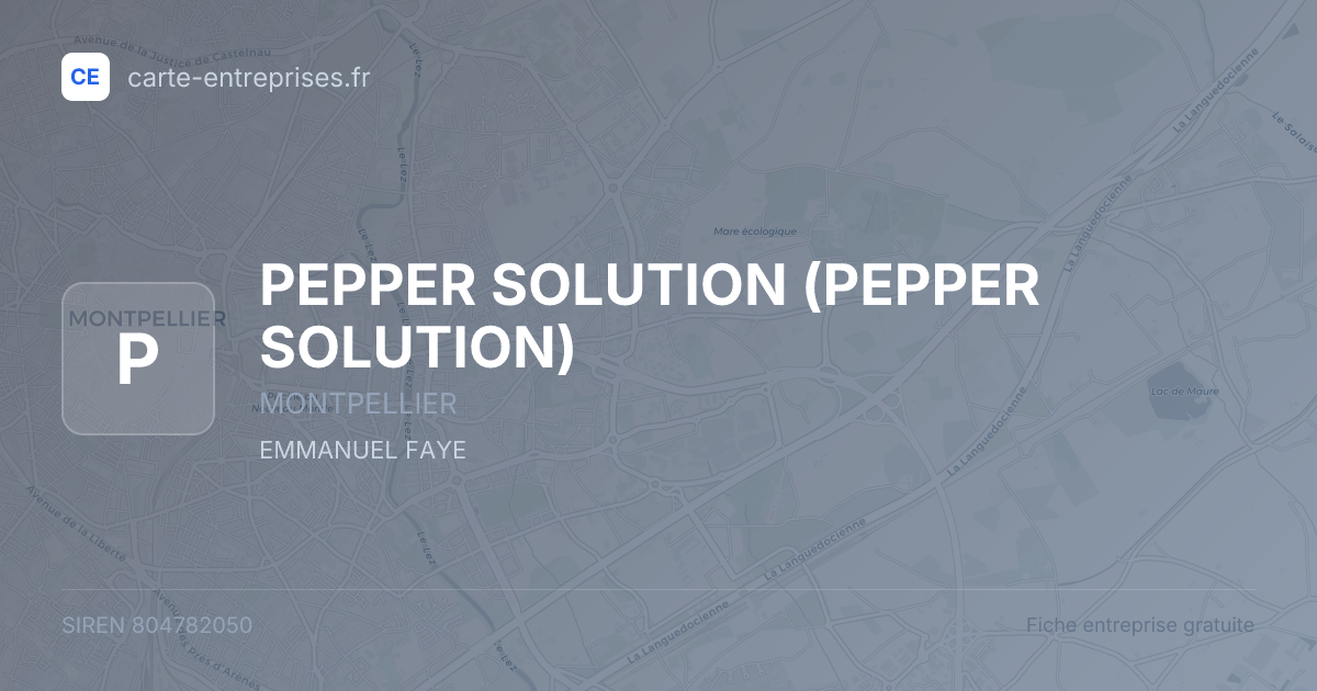 PEPPER SOLUTION — 804782050 — fiche entreprise