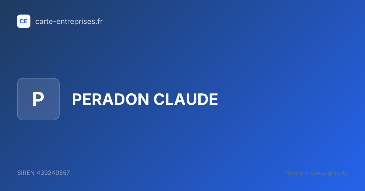 PERADON CLAUDE — 439240557 — fiche entreprise