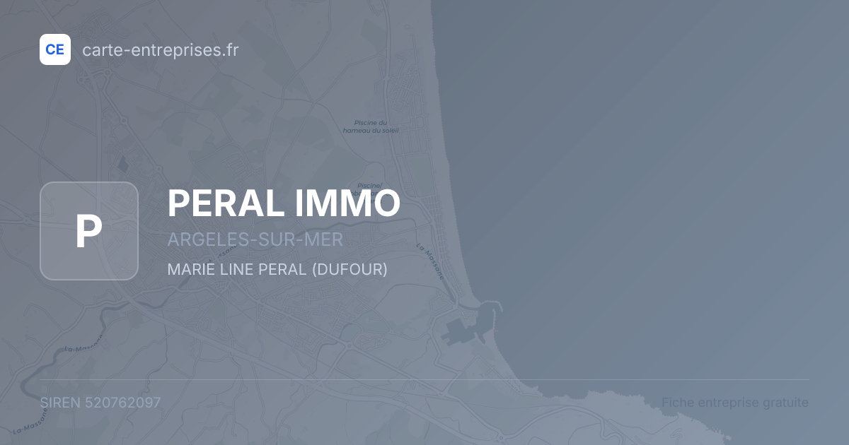 PERAL IMMO — 520762097 — fiche entreprise