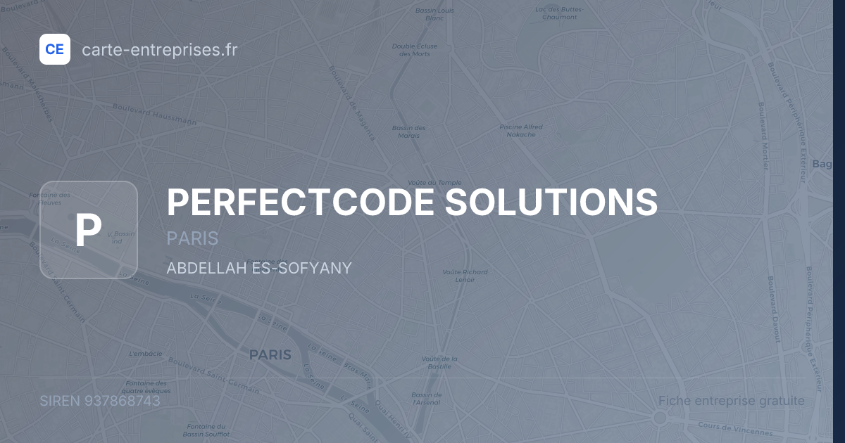 PERFECTCODE SOLUTIONS — 937868743 — fiche entreprise