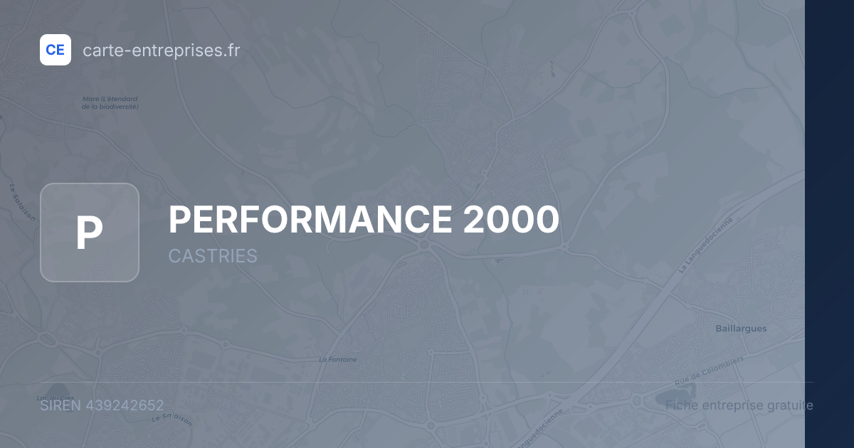PERFORMANCE 2000 — 439242652 — fiche entreprise