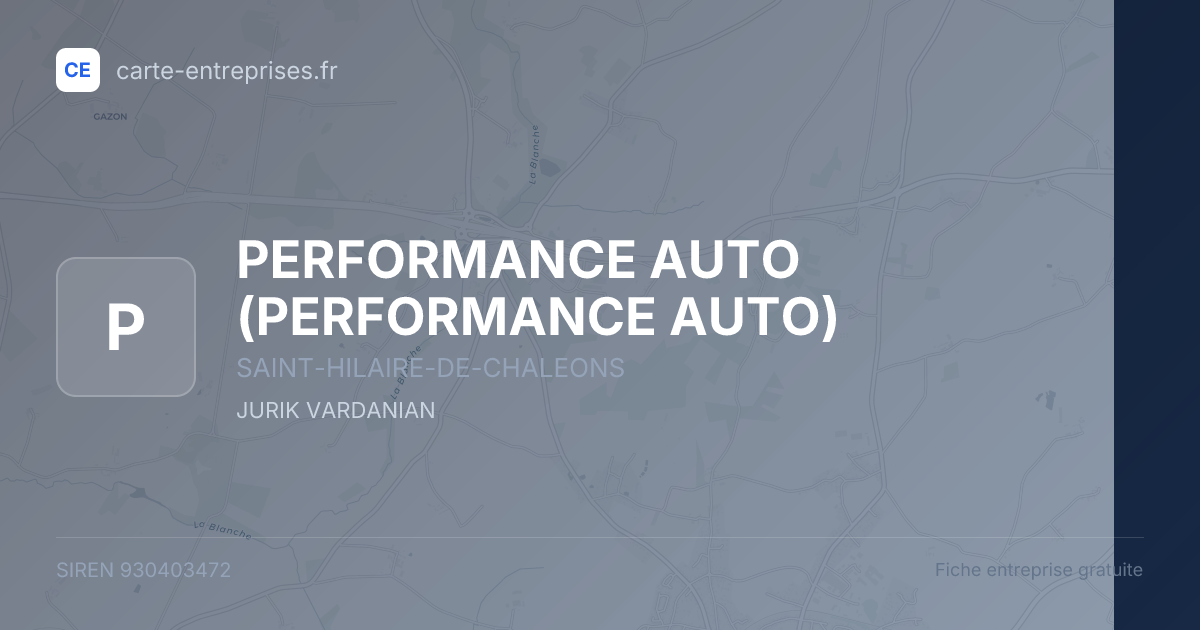 PERFORMANCE AUTO — 930403472 — fiche entreprise