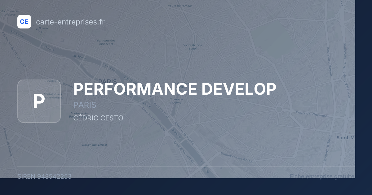 PERFORMANCE DEVELOP — 948542253 — fiche entreprise