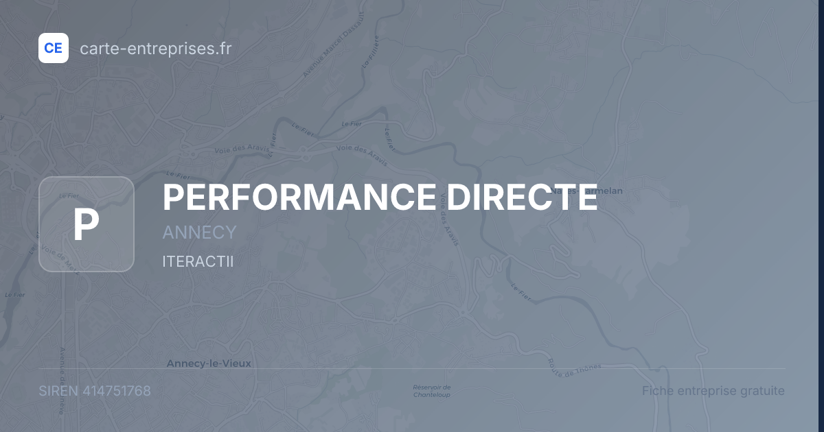 PERFORMANCE DIRECTE — 414751768 — fiche entreprise