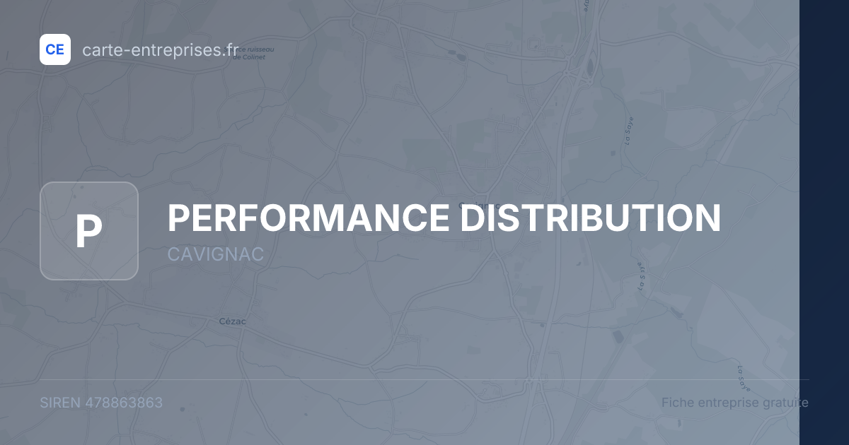 PERFORMANCE DISTRIBUTION — 478863863 — fiche entreprise