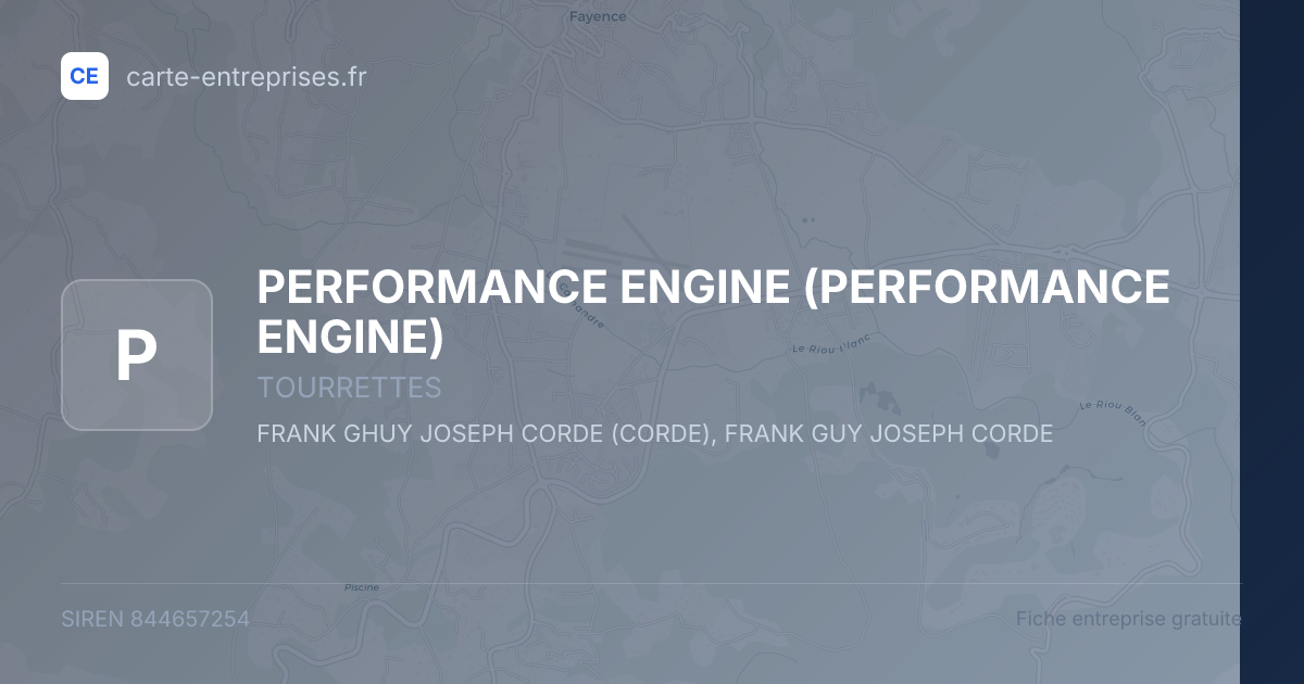 PERFORMANCE ENGINE — 844657254 — fiche entreprise