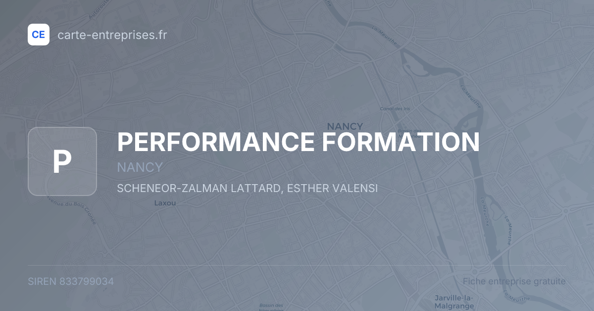 PERFORMANCE FORMATION — 833799034 — fiche entreprise