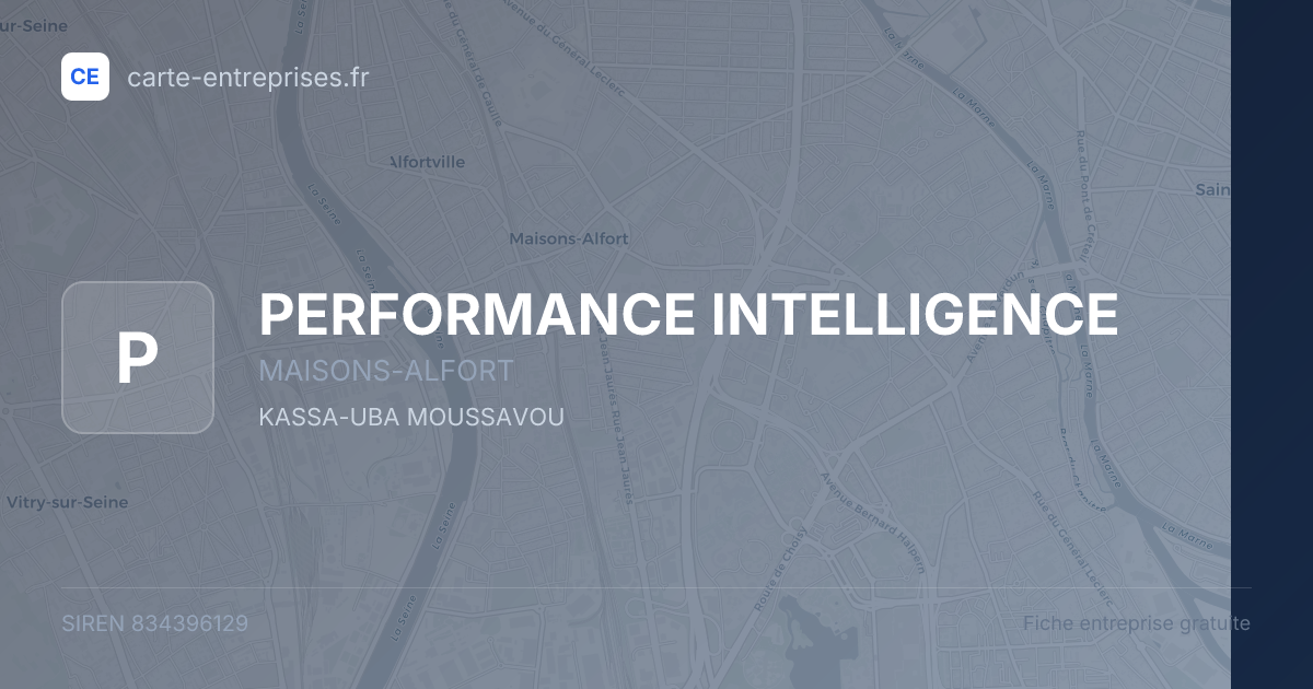 PERFORMANCE INTELLIGENCE — 834396129 — fiche entreprise