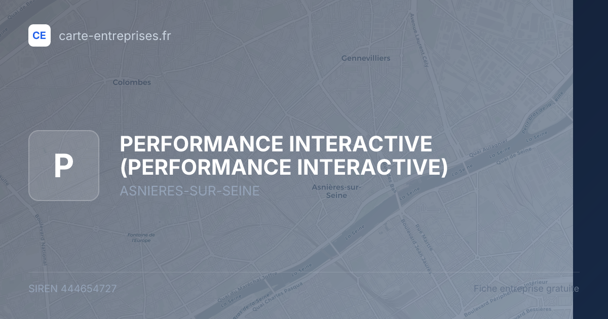PERFORMANCE INTERACTIVE — 444654727 — fiche entreprise