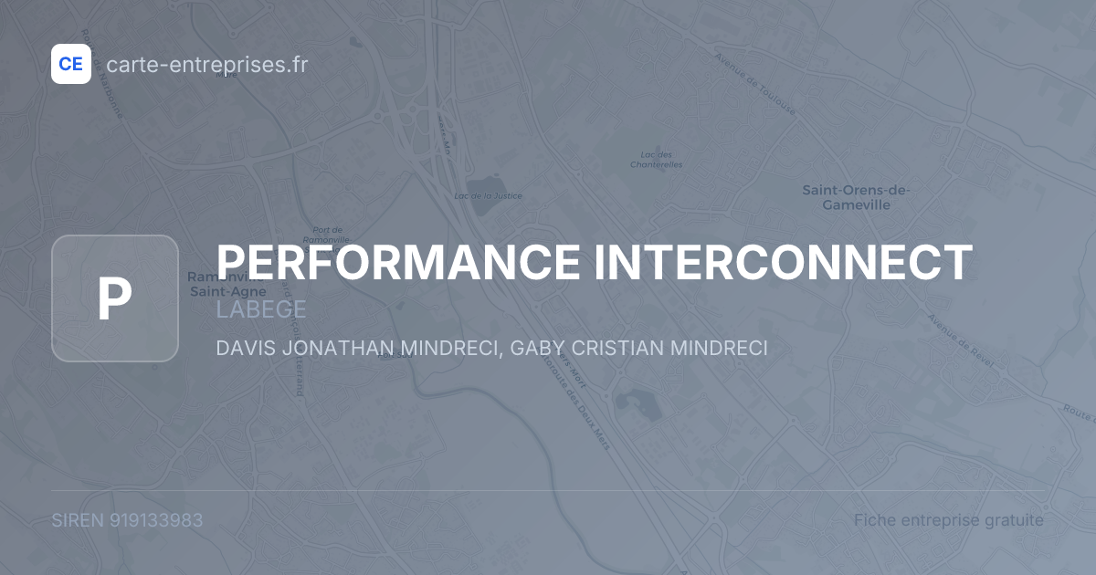 PERFORMANCE INTERCONNECT — 919133983 — fiche entreprise