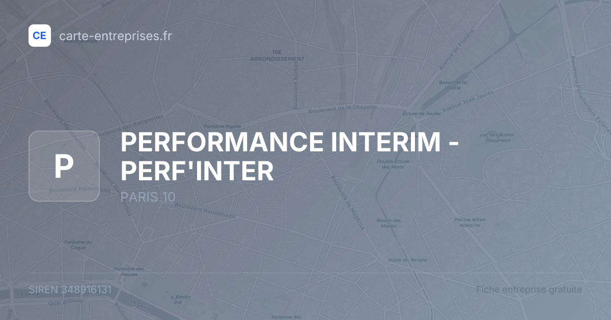 PERFORMANCE INTERIM - PERF'INTER — 348916131 — fiche entreprise