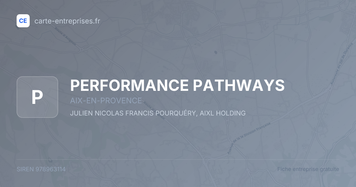 PERFORMANCE PATHWAYS — 978963114 — fiche entreprise