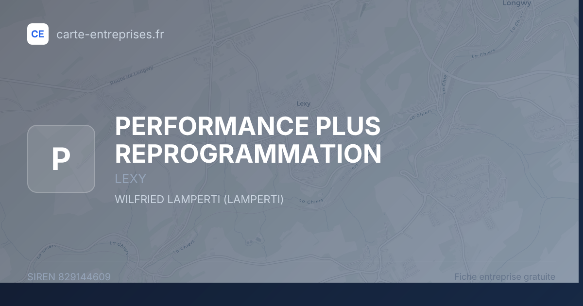 PERFORMANCE PLUS REPROGRAMMATION — 829144609 — fiche entreprise