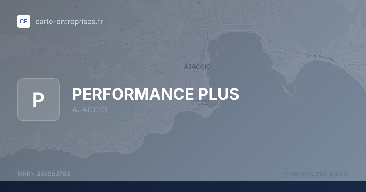 PERFORMANCE PLUS — 382963783 — fiche entreprise