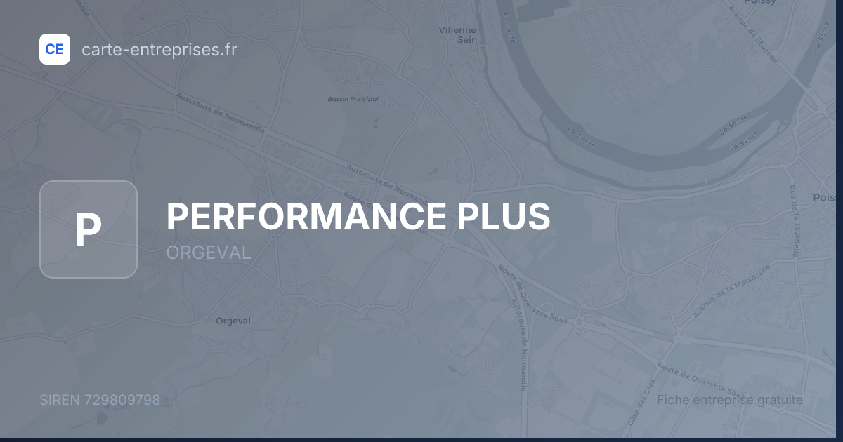 PERFORMANCE PLUS — 729809798 — fiche entreprise