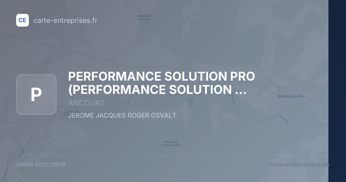 PERFORMANCE SOLUTION PRO — 900529918 — fiche entreprise