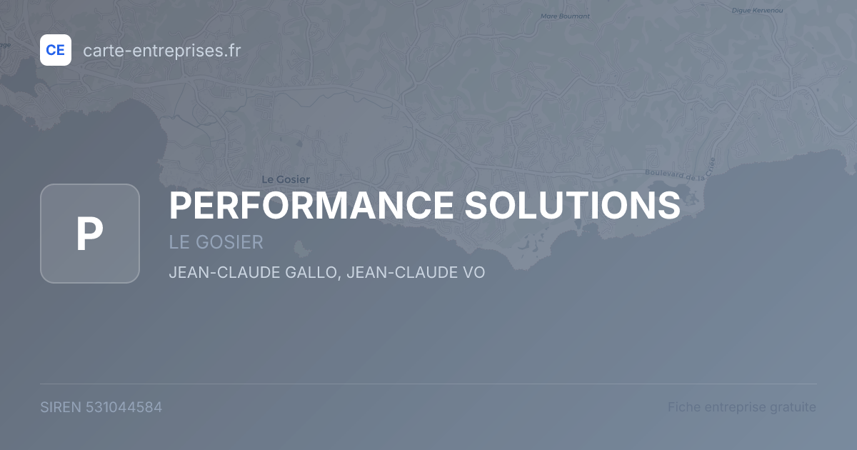 PERFORMANCE SOLUTIONS — 531044584 — fiche entreprise