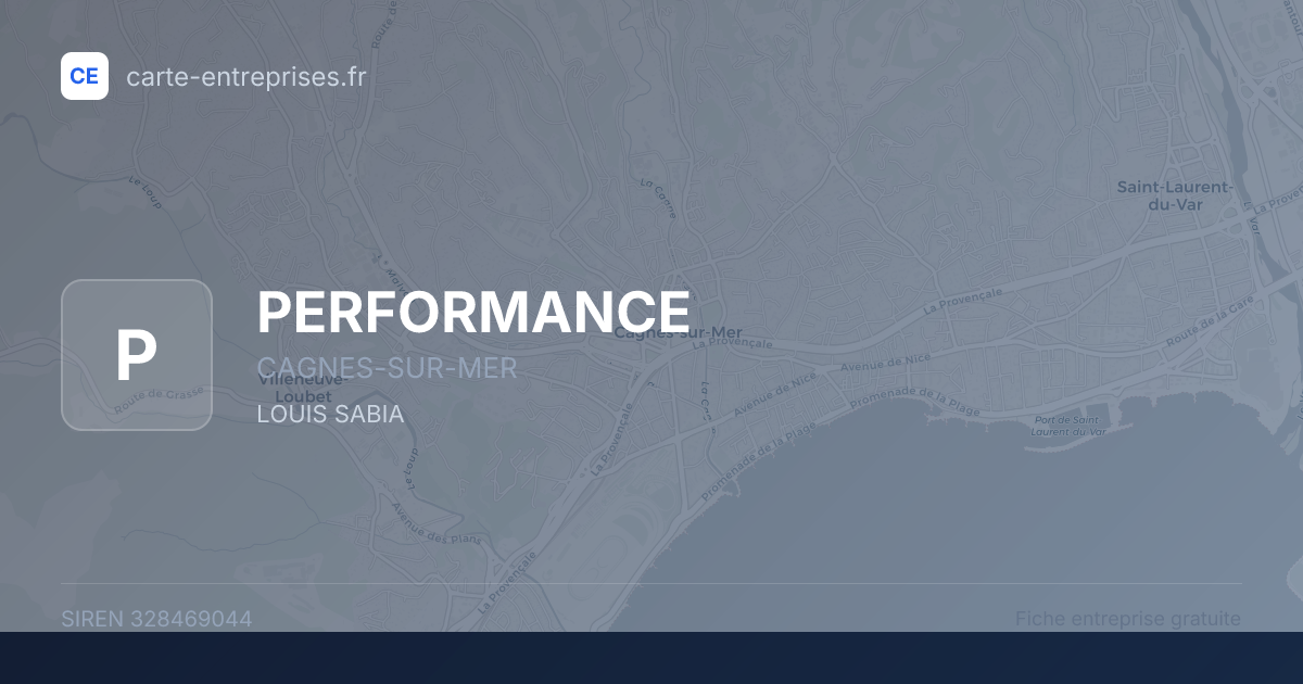 PERFORMANCE — 328469044 — fiche entreprise