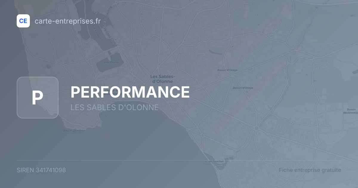 PERFORMANCE — 341741098 — fiche entreprise