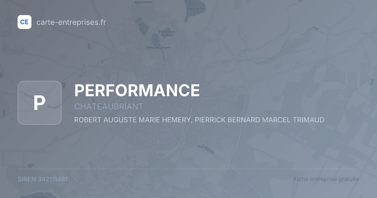 PERFORMANCE — 342111481 — fiche entreprise