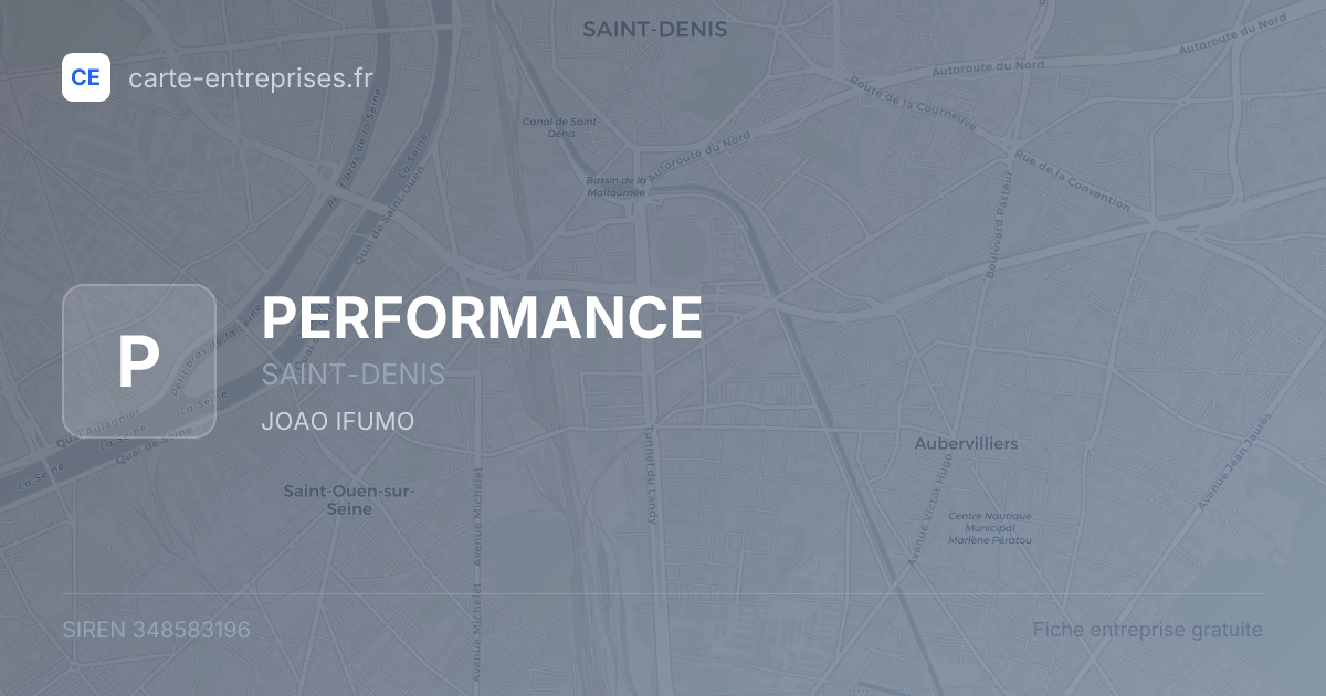 PERFORMANCE — 348583196 — fiche entreprise