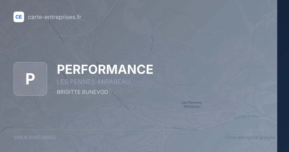 PERFORMANCE — 804528842 — fiche entreprise