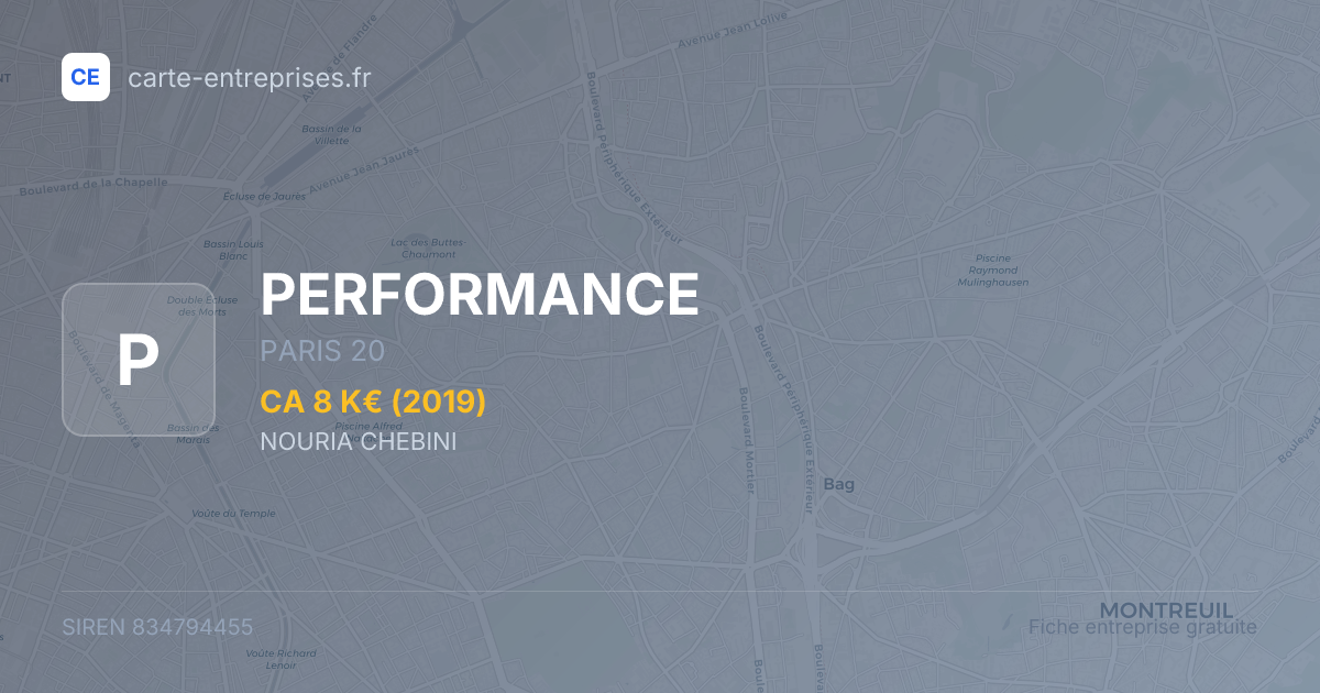 PERFORMANCE — 834794455 — fiche entreprise