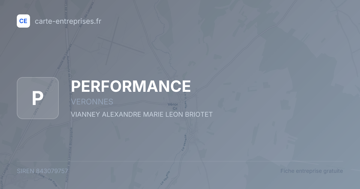 PERFORMANCE — 843079757 — fiche entreprise