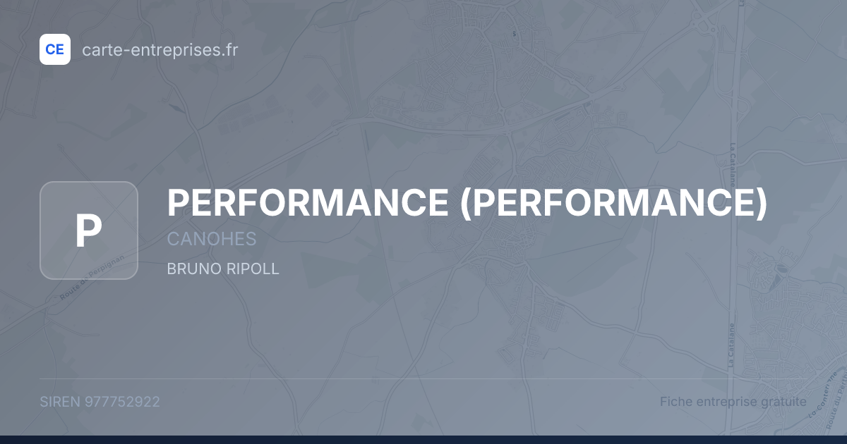 PERFORMANCE — 977752922 — fiche entreprise