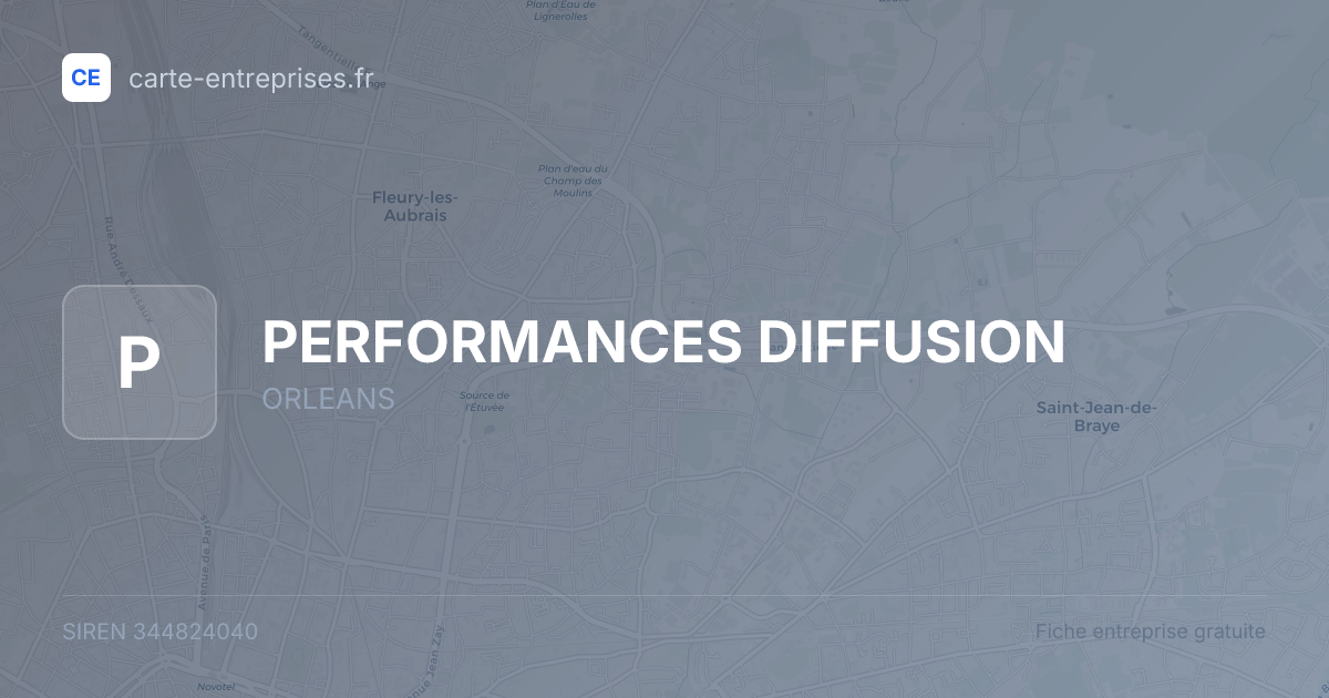 PERFORMANCES DIFFUSION — 344824040 — fiche entreprise