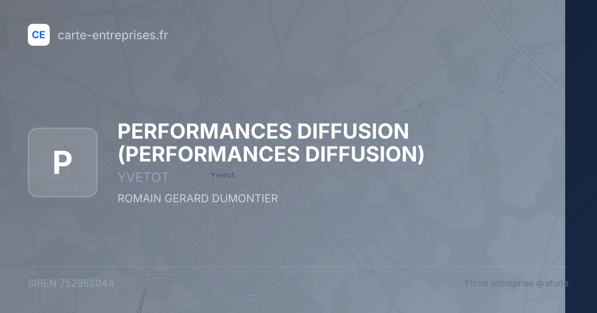 PERFORMANCES DIFFUSION — 752952044 — fiche entreprise